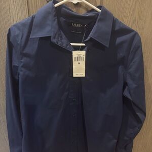 Lauren Ralph Lauren Navy Button Down Shirt